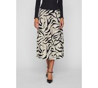 Plisseerock VILA "VINITBAN PRINT SKIRT - NOOS", Damen, Gr. L (40), birch aop:marble swirl, Web, Obermaterial: 96% Polyester, 4% Elasthan, bedruckt, regular fit wadenlang, Röcke (47126034-L) birch aop: