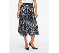 Plisseerock VILA "VINITBAN PRINT SKIRT - NOOS", Damen, Gr. S (36), grau (glacier gray aop:kia), Web, Obermaterial: 96% Polyester, 4% Elasthan, bedruckt, regular fit wadenlang, Röcke (73998709-S) glaci
