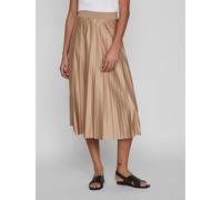 Plisseerock VILA "VINITBAN SKIRT - NOOS", Damen, Gr. S (36), beige (sandshell), Web, Obermaterial: 96% Polyester, 4% Elasthan, unifarben, regular fit knieumspielend, Röcke (53009625-S) sandshell