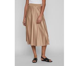 Plisseerock VILA "VINITBAN SKIRT - NOOS", Damen, Gr. XS (34), beige (sandshell), Web, Obermaterial: 96% Polyester, 4% Elasthan, unifarben, regular fit knieumspielend, Röcke, Materialmix (53009625-XS)