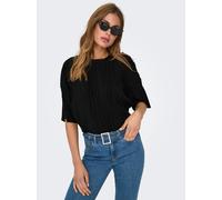 Only Top ONLRAVENNA S/S Plisse – Jersey, 100% Polyester, Rundhals – Damen XS Schwarz