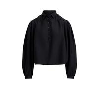 Plissierte Bluse aus Baumwolle und Seide XS Black