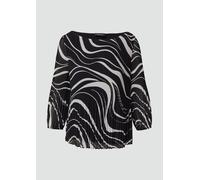 Plissierte Bluse mit All-over-Print 44 schwarz 2168732.99A3.44