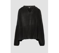 Plissierte Bluse mit Tunikaausschnitt 38 schwarz 2149185.9999.38