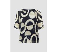 Plissierte Chiffonbluse mit kurzen Ragalanärmeln 34 blau 2164910.59A1.34