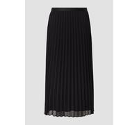 Faltenrock S.OLIVER BLACK LABEL, Damen, Gr. 38, schwarz, Web, Obermaterial: 100% Polyester. Futter: 100% Viskose, unifarben, casual, normal 3/4-Länge, Röcke, mit elastischem Bündchen (41446700-38) sch