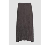 s.Oliver Plissierter Midirock aus Satin dunkelgrau 36