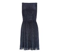 SWING - Plissiertes Metallickleid mit Taillenpasse navy - Gr. - 36