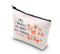 PLITI Kosmetiktasche mit Fuchs-Motiv für Mädchen, lustiges Geschenk für Fuchsliebhaber, mit Aufschrift Yes I Really Do Need All These Foxes Forest Animal Lover, Need All Foxesu