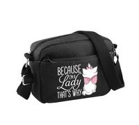 PLITI Marie Aristocats Gift Because I'M A Lady That's Why Marie Cat Lover Crossbody Bag Marie Ladies Gift Magic Kingdom Gift, Because Lady Cbblu, 24.5*8*18 cm