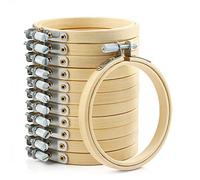 Pllieay 12 Stück 7,6 cm Stickrahmen Bambus Kreis Kreuzstich Hoop Ring für Stickerei, Kunsthandwerk, praktisches Nähen und Dekoration