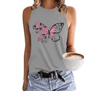 PLMOKEN Ärmellos Tank Top Damen - Sommer Vest Rundhals Oberteile Blusentop Elegantes Top