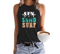 PLMOKEN Ärmellos Tank Top Damen - Sommer Vest Rundhals Oberteile Blusentop Elegantes Top