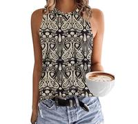 PLMOKEN Ärmellos Tank Top Damen - Sommer Vest Rundhals Oberteile Blusentop Elegantes Top