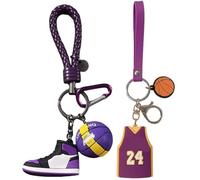 PLNVNVP 2Pcs Basketball Schlüsselanhänger, Number 24 Basketball Keychain, Basketball Schlüsselanhänger 3D, Sneaker Keychain, Souvenir Geschenke für Kinder Basketball-Fans Geburtstag Weihnachten
