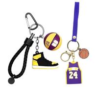 PLNVNVP Basketball Schlüsselanhänger 3D, 2Pcs Basketball Schlüsselanhänger, Sneaker Keychain, Number 24 Basketball Keychain, Souvenir Geschenke für Kinder Basketball-Fans Geburtstag Weihnachten