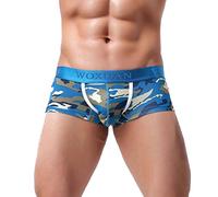 PLOT-Boxershorts Herren,2018 Sommer Basic Camo Komfort Unterhose Männer Sexy Unterwäsche Herren in Vielen Farben,Größe S-XL (S, Blau)