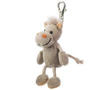 Plüsch-Anhänger Nilpferd „Lola“ - Schaffer 0261 - ca. 10 cm - Niedlicher Schlüsselanhänger & Taschenanhänger mit Karabiner - Weich & hochwertig - Geschenkidee für Kinder & Erwachsene - grau
