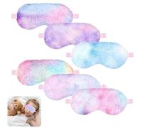 Plüsch Augenmaske, 6 Stück 24×10cm Schlafmaske, Flauschige Augenabdeckung für Augenbinde Weich Augenmaske für Kinder Mädchen Partytütenfüller Partygeschenke für Kindergeburtstage (6 Farben)