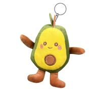 Plüsch Avocado Schlüsselanhänger - PP-Baumwolle 12 cm 24 g | Niedlicher Anhänger für kleine Handtasche, weicher Anhänger für Rucksack, Zubehör für Mini-Tasche | für die Reiseschule der d