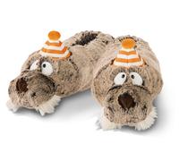 Plüsch Hausschuhe NICI "Walross Walbo Wabbel", Kinder, Gr. 38/41, orange (beige, orange walross walbo), Textil, Basic, Schuhe, Hausschuh mit witzige Motiv (72020216-38) beige, orange walross walbo