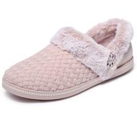 Plüsch Hausschuhe SKECHERS "COZY CAMPFIRE", Damen, Gr. 35, rosa, Textil, Basic, Schuhe Plüsch Hausschuhe, Pantoffel, Slipper mit Warmfutter (50763006-35)