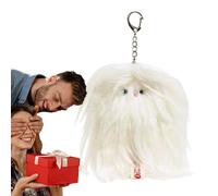 Plüsch-Hund-Schlüsselanhänger, Plüsch-Hund, kleiner Schlüsselanhänger mit Geistermotiv | süßer Tier-Schlüsselanhänger aus Plüsch für den Anhänger der Kindergartentasche, weiß, Consulte la descripción