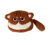 Plüsch-Münzgeldbörse für Damen, Make-up-Tasche, schöne Katzen-Form, Münzbeutel, kleine Kleingeldbörse, Geburtstag, Party, Geschenke für Damen, Kleingeld, Dunkelbraun / Weiß, Mass Beauty
