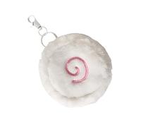 Plüsch-Münzhalter für Fischkuchen, Schlüsselanhänger, kompakte Größe, einfach zu transportieren, Aufbewahrungsbeutel für kleine Gegenstände, modisches Geschenk, niedliche Reise-Münzgeldbörse, weiß