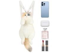 Plüsch-Rucksack für Katzen, handgefertigt, Geburtstagsgeschenk für Mädchen, niedlich und realistisch, ideal für Kinder, Puppentaschen und Spielzeug für Mädchen.