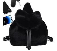 Plüsch-Rucksack - Schleifen-Geldbörse, Schul-Büchertasche für Reisen und Kita, 1 Stück, weicher Kunst-Rucksack mit Satinband, Hardware, Kawaii-Aufbewahrungstasche für Kinder, Damen, Kinder und