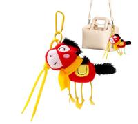 Plüsch-Schlüsselanhänger mit , chinesisches Neujahr, Plüschpferd-Schlüsselanhänger - für , Kinder, Urlaub, Geburtstag, Schultasche, Geldbörse, Rucksack, rot, Refer to description