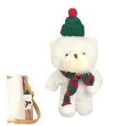 -Plüschanhänger, weicher Taschen-Schlüsselanhänger, bezaubernder Puppenanhänger mit Mütze und Schal, Miniatur-Sammelplüschtier mit Metallclip, modisches Accessoire für Rucksäcke, Geldbörsen und H