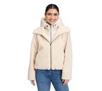 Amber & June Teddyjacke mit Kapuze in Beige, Größe 42