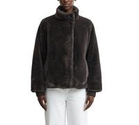 Plüschjacke COMMA, Damen, Gr. 42, braun, Web, Obermaterial: 100% Polyester. Futter: 55% Polyester, 45% Viskose, unifarben, relaxed fit, Bündchen, Jacken, Plüschjacke, mit Stehkragen (24895239-42) brau