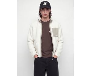 Plüschjacke JACK & JONES "JJESOHO TEDDY JACKET AW26 NOOS", Herren, Gr. L, weiß (atmosphere), Plüsch, Obermaterial: 100% Polyester, unifarben, regular fit normal, Bündchen, Jacken, Kunstfaser, Teddy Ma