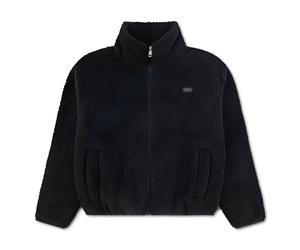 Plüschjacke LEVI'S KIDS "LVG SHERPA ZIP UP JACKET", Mädchen, Gr. 6 (116), levis anthrazit, Plüsch, Obermaterial: 100% Polyester, unifarben, normal, elastischer Bund, Jacken, mit Stehkragen, wärmend -