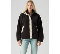 Plüschjacke LEVI'S "LSE_VALLEY SHERPA JACKET", Damen, Gr. M (38), schwarz (lsevalley sherpa jacket caviar), Web, Obermaterial: 100% Polyester, unifarben mit Farbeinsatz, regular fit hüftbedeckend, ela