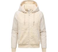 Plüschjacke RAGWEAR "Talianita YOUMODO", Damen, Gr. S (36), elfenbeinfarben, Material: 100% Polyester, gerade hüftlang, hoch geschlossener Ausschnitt, Ärmel ohne Ärmelschlitz Rippbündchen, Jacken, Lei