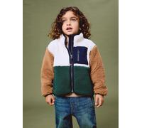 Plüschjacke NAME IT "NMMMACEY TEDDY JACKET BLOCK NOOS", Jungen, Gr. 92, bunt (jungle grün), Plüsch, Obermaterial: 100% Polyester, normal, Jacken, Kunstfaser (23006816-92) jungle grün