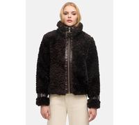 Plüschjacke NAVAHOO "Wuschelwonne 14", Damen, Gr. L (40), braun (choco), Obermaterial: 100% Polyester. Innenfutter: 100% Polyester. Ärmelfutter: 100% Polyester. Wattierung: 100% Polyester, gerade hüft