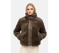 Plüschjacke NAVAHOO "Wuschelwonne 14", Damen, Gr. M (38), braun (stone braun), Obermaterial: 100% Polyester. Innenfutter: 100% Polyester. Ärmelfutter: 100% Polyester. Wattierung: 100% Polyester, gerad