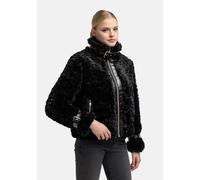 Plüschjacke NAVAHOO "Wuschelwonne 14", Damen, Gr. M (38), schwarz, Obermaterial: 100% Polyester. Innenfutter: 100% Polyester. Ärmelfutter: 100% Polyester. Wattierung: 100% Polyester, gerade hüftlang, 