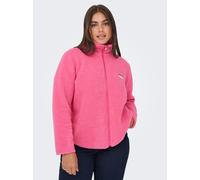 Plüschjacke ONLY CARMAKOMA "CARHOLLY TEDDY L/S ZIP SWT", Damen, Gr. M, pink (pink lemonade), Plüsch, Obermaterial: 100% Polyester, unifarben, Jacken (97892311-M) pink lemonade