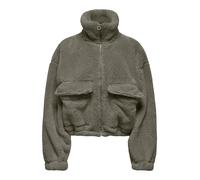 Plüschjacke ONLY "ONLANNA CONTACT LIFE SOL JACKET CC OTW", Damen, Gr. S, smokey olive, Plüsch, Obermaterial: 100% Polyester, unifarben, normal, Jacken (22770544-S) smokey olive