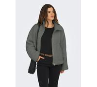 Outdoorjacke ONLY "ONLASPEN LIFE TEDDY JACKET NOOS OTW", Damen, Gr. S, grau (castor gray), Web, Obermaterial: 100% Polyester, unifarben, regular fit, Jacken Outdoorjacke (32831213-S)