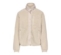 Plüschjacke ONLY "ONLCARMEN TEDDY JACKET OTW", Damen, Gr. S, beige (birch), Plüsch, Obermaterial: 100% Polyester, unifarben, normal, elastischer Bund, Jacken, Kunstfaser (17598418-S) birch