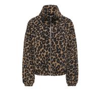 Plüschjacke ONLY "ONLTHEA TEDDY AOP JACKET CC OTW", Damen, Gr. XS, braun (toasted coconut aop:leo), Plüsch, Obermaterial: 100% Polyester, bedruckt, normal, Jacken, Polyester (94845644-XS) toasted coco