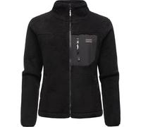 Plüschjacke RAGWEAR "Alaris", Damen, Gr. XXXL(46), schwarz, Plüsch, Material: 100% Polyester, Basic, oversize hüftbedeckend, hoch geschlossener Ausschnitt, Ärmel ohne Ärmelschlitz normaler Saum mit Gu