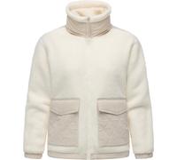 Ragwear Damen Teddy-Fleecejacke leichte Winterjacke Plüschjacke mit hohem Stehkragen Arctika II Ivory Gr. M